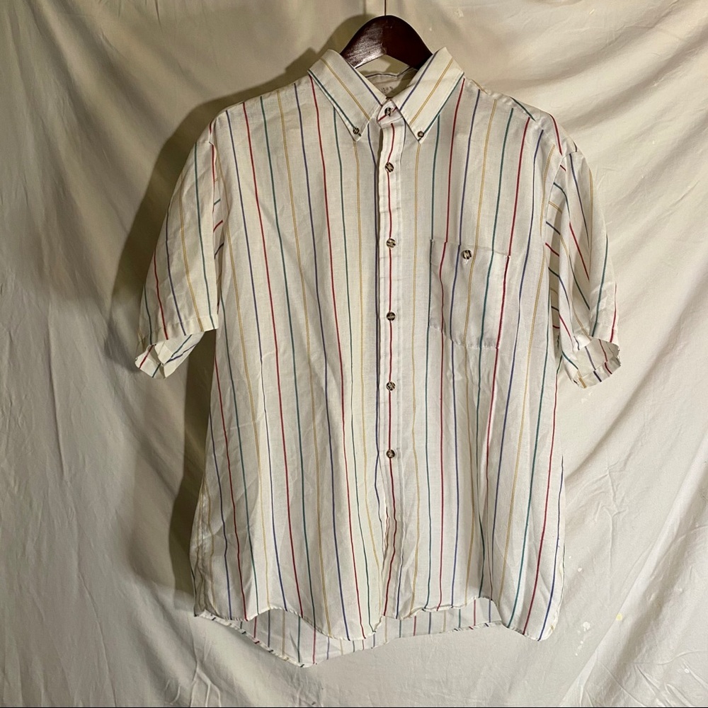 Par Four vintage men’s striped button down shirt